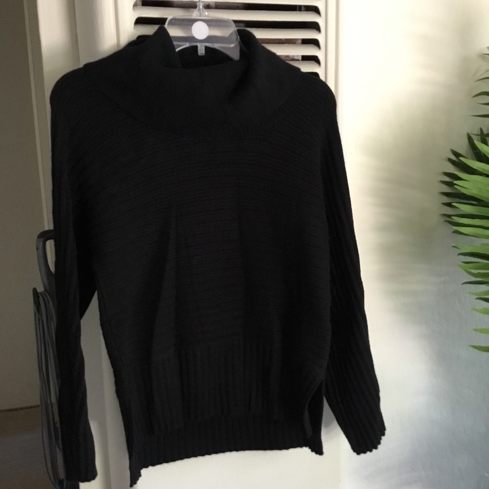 Moth Black Ribbed Cowl Neck Sweater